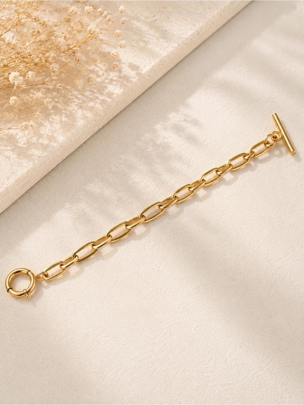 Gold Link Toggle Bracelet